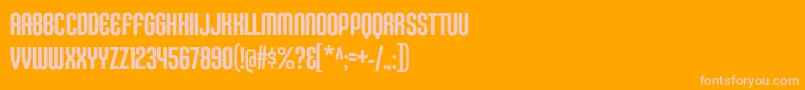 KleptocracyTitlingCdRg Font – Pink Fonts on Orange Background