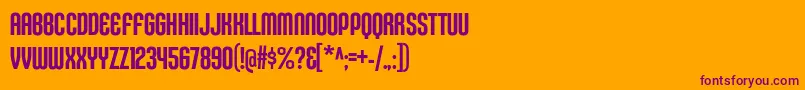 KleptocracyTitlingCdRg Font – Purple Fonts on Orange Background