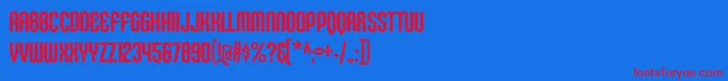 KleptocracyTitlingCdRg Font – Red Fonts on Blue Background
