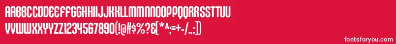 フォントKleptocracyTitlingCdRg – 赤い背景に白い文字