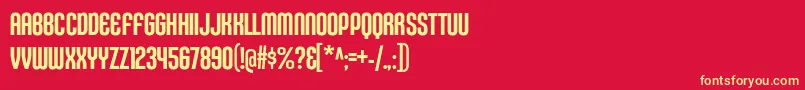 KleptocracyTitlingCdRg Font – Yellow Fonts on Red Background