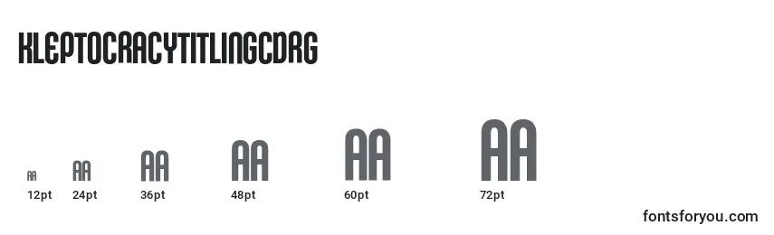 KleptocracyTitlingCdRg Font Sizes