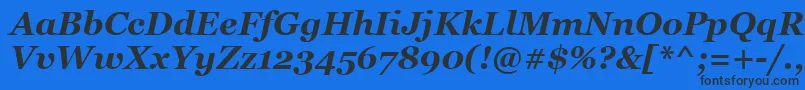 GeorgiaРџРѕР»СѓР¶РёСЂРЅС‹Р№РљСѓСЂСЃРёРІ Font – Black Fonts on Blue Background