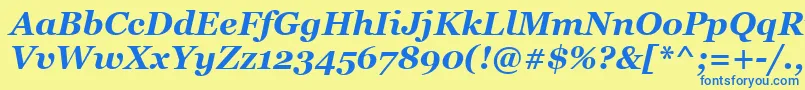 フォントGeorgiaРџРѕР»СѓР¶РёСЂРЅС‹Р№РљСѓСЂСЃРёРІ – 青い文字が黄色の背景にあります。