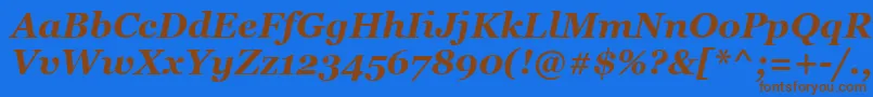 GeorgiaРџРѕР»СѓР¶РёСЂРЅС‹Р№РљСѓСЂСЃРёРІ Font – Brown Fonts on Blue Background