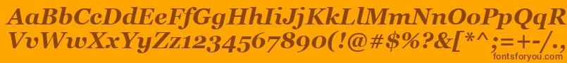 GeorgiaРџРѕР»СѓР¶РёСЂРЅС‹Р№РљСѓСЂСЃРёРІ Font – Brown Fonts on Orange Background