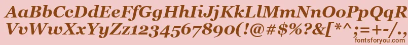 GeorgiaРџРѕР»СѓР¶РёСЂРЅС‹Р№РљСѓСЂСЃРёРІ Font – Brown Fonts on Pink Background