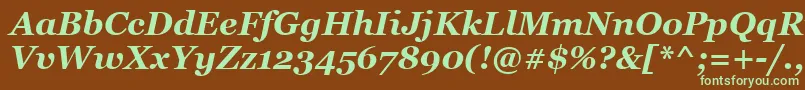 GeorgiaРџРѕР»СѓР¶РёСЂРЅС‹Р№РљСѓСЂСЃРёРІ Font – Green Fonts on Brown Background