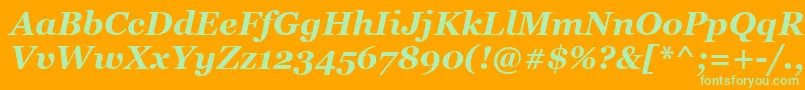 GeorgiaРџРѕР»СѓР¶РёСЂРЅС‹Р№РљСѓСЂСЃРёРІ Font – Green Fonts on Orange Background