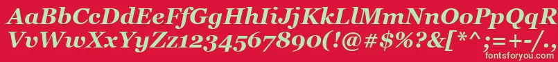 GeorgiaРџРѕР»СѓР¶РёСЂРЅС‹Р№РљСѓСЂСЃРёРІ Font – Green Fonts on Red Background