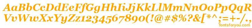 GeorgiaРџРѕР»СѓР¶РёСЂРЅС‹Р№РљСѓСЂСЃРёРІ Font – Orange Fonts on White Background