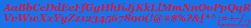 GeorgiaРџРѕР»СѓР¶РёСЂРЅС‹Р№РљСѓСЂСЃРёРІ Font – Red Fonts on Blue Background