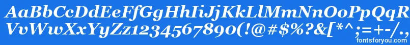 GeorgiaРџРѕР»СѓР¶РёСЂРЅС‹Р№РљСѓСЂСЃРёРІ Font – White Fonts on Blue Background