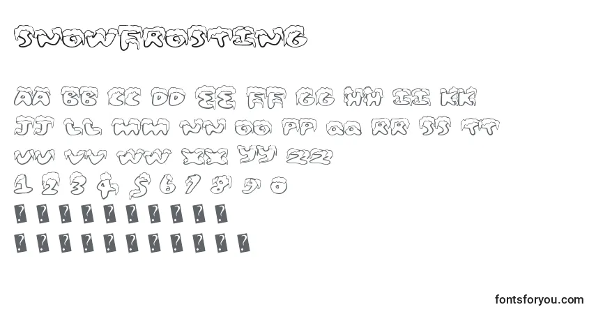 Fuente Snowfrosting - alfabeto, números, caracteres especiales