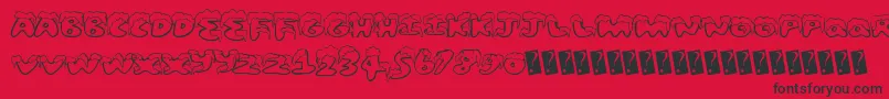 Snowfrosting-Schriftart – Schwarze Schriften auf rotem Hintergrund