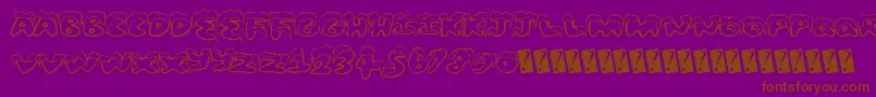 フォントSnowfrosting – 紫色の背景に茶色のフォント