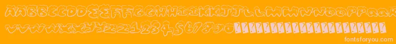 Snowfrosting-fontti – vaaleanpunaiset fontit oranssilla taustalla