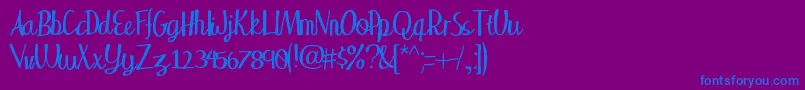 Wakingup Font – Blue Fonts on Purple Background