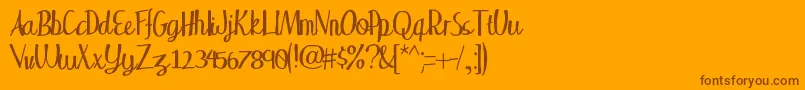 フォントWakingup – オレンジの背景に茶色のフォント