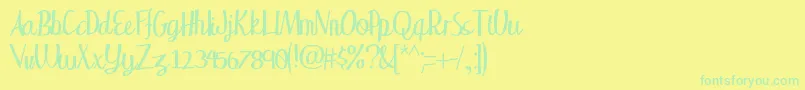 フォントWakingup – 黄色い背景に緑の文字