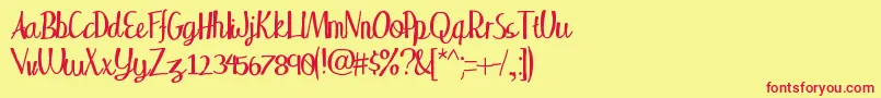 Wakingup Font – Red Fonts on Yellow Background