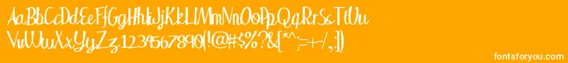 Fonte Wakingup – fontes brancas em um fundo laranja