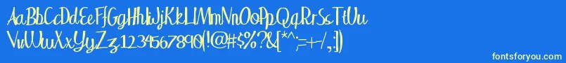Wakingup Font – Yellow Fonts on Blue Background