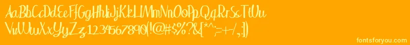 Wakingup-Schriftart – Gelbe Schriften auf orangefarbenem Hintergrund