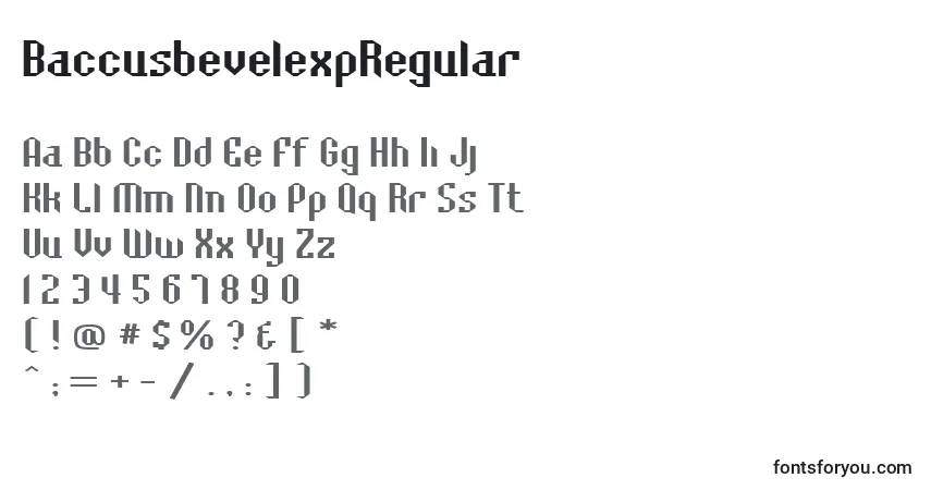 Шрифт BaccusbevelexpRegular – алфавит, цифры, специальные символы