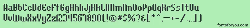 BaccusbevelexpRegular-fontti – mustat fontit vihreällä taustalla