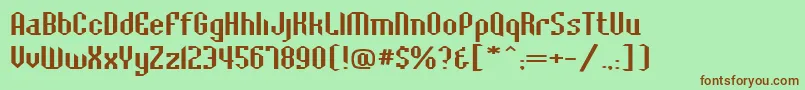 BaccusbevelexpRegular-fontti – ruskeat fontit vihreällä taustalla