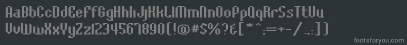 Fonte BaccusbevelexpRegular – fontes cinzas em um fundo preto