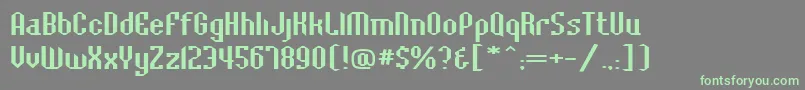 Fonte BaccusbevelexpRegular – fontes verdes em um fundo cinza