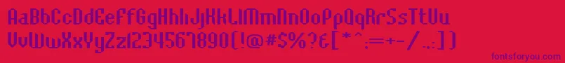 Czcionka BaccusbevelexpRegular – fioletowe czcionki na czerwonym tle