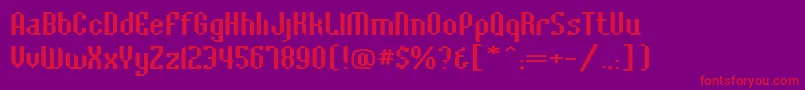 BaccusbevelexpRegular Font – Red Fonts on Purple Background