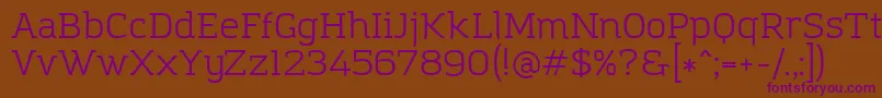 AmazingGroteskBook Font – Purple Fonts on Brown Background