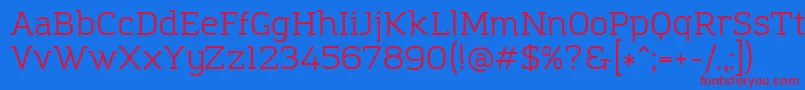 AmazingGroteskBook Font – Red Fonts on Blue Background