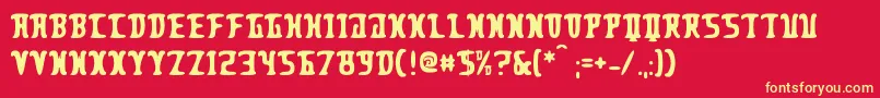 PleasantDespair Font – Yellow Fonts on Red Background