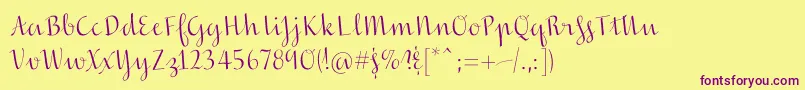 Inscreamingcolor Font – Purple Fonts on Yellow Background