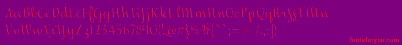 Inscreamingcolor-Schriftart – Rote Schriften auf violettem Hintergrund