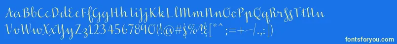 フォントInscreamingcolor – 黄色の文字、青い背景