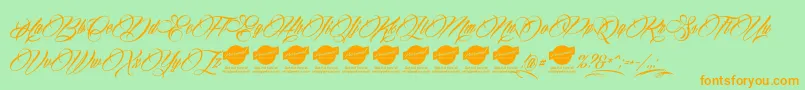 Billionstars Font – Orange Fonts on Green Background