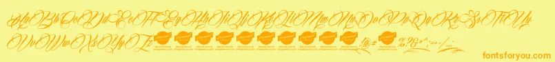 Billionstars Font – Orange Fonts on Yellow Background