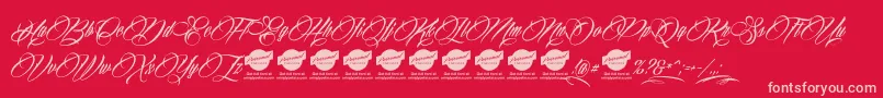 Billionstars Font – Pink Fonts on Red Background