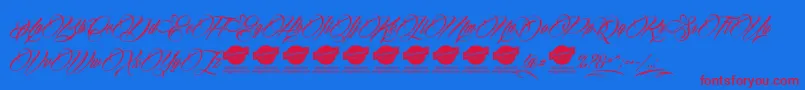 Billionstars Font – Red Fonts on Blue Background