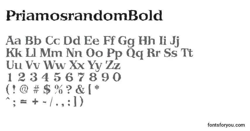PriamosrandomBold-fontti – aakkoset, numerot, erikoismerkit