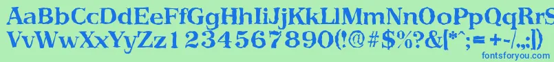 PriamosrandomBold Font – Blue Fonts on Green Background