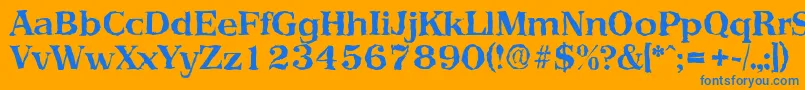 PriamosrandomBold Font – Blue Fonts on Orange Background