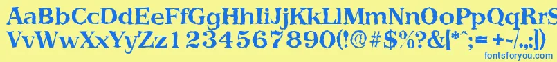 PriamosrandomBold Font – Blue Fonts on Yellow Background