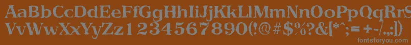 フォントPriamosrandomBold – 茶色の背景に灰色の文字